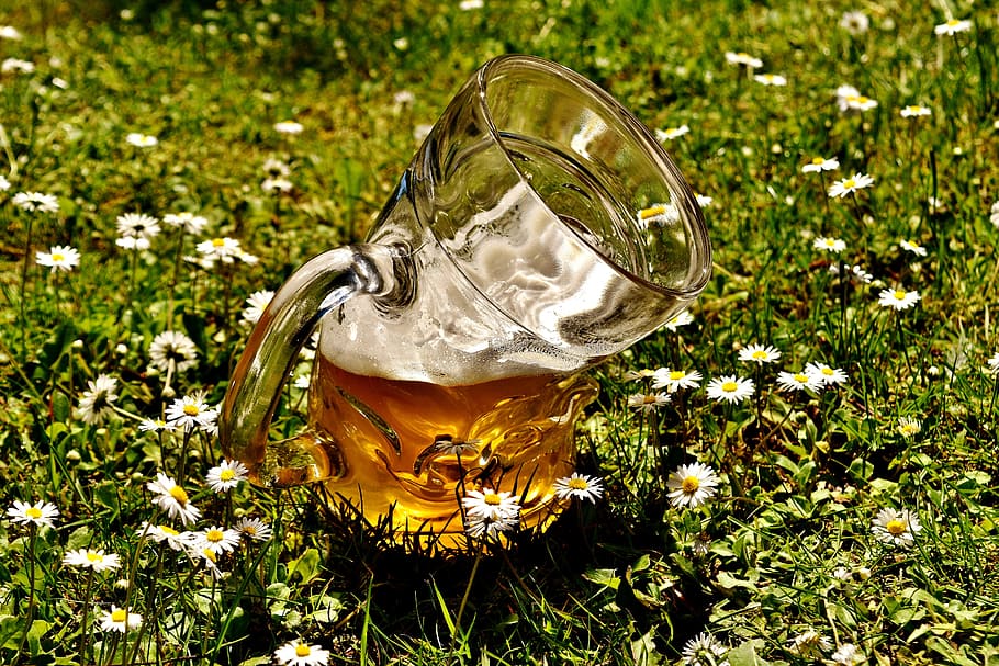Beer Glass, Deformed, beer, bent, funny, beer garden, light beer, bavaria, brewery, drink