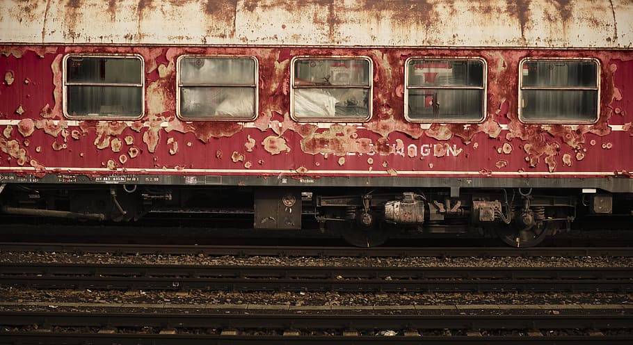 wagon, old, rust, railway, train, broken, weathered, decay, railway carriages, dare