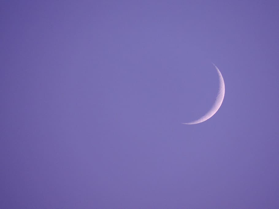 crescent moon, ramadan, shiva moon, new moon, moon, copy space, astronomy, backgrounds, night, tranquility