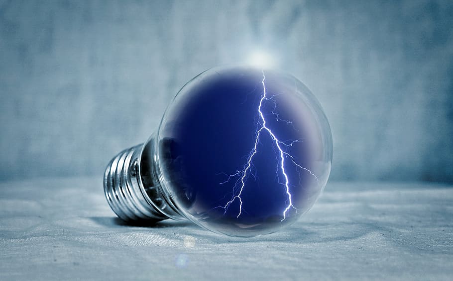 lightning light bulb, light bulb, light, pear, flash, energy, energy revolution, energy generation, bulbs, experiment