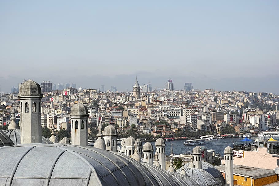 istanbul, galata, landscape, tower, date, city, turkey, city ​​center, galata tower, sky