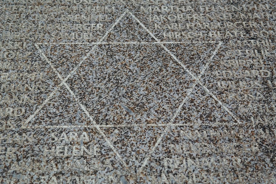 Estrella de David, Memorial Stone, Ulm, piedra, estrella, judío, judaísmo, fondos, textura, patrón