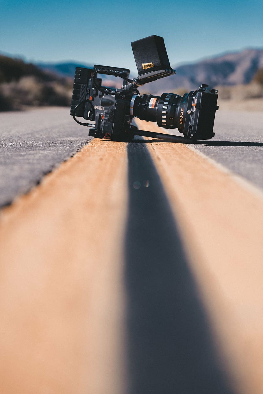 black, video recorder, road, red, camera, video, street, nature, production, desert