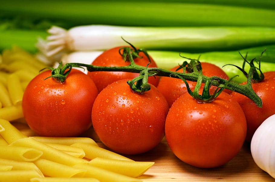 Deww de água, vermelho, tomate, legumes, fresco, legumes frescos, comida, saudável, verde, dieta