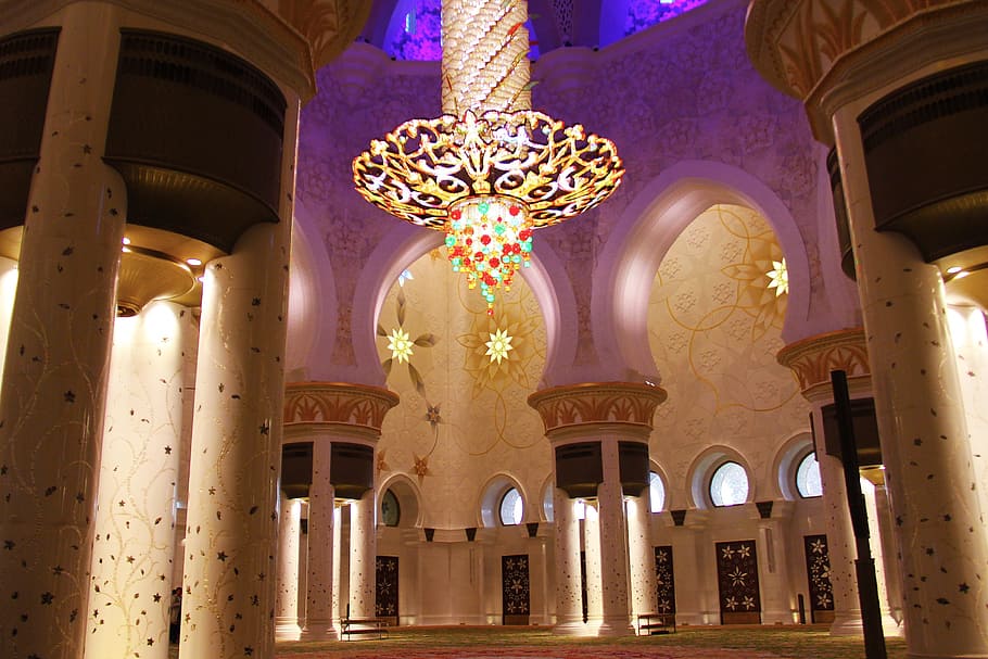 interior, design, amazing, pray, muslim, sheikh zayed grand mosque, mosque, minaret, architecture, religion