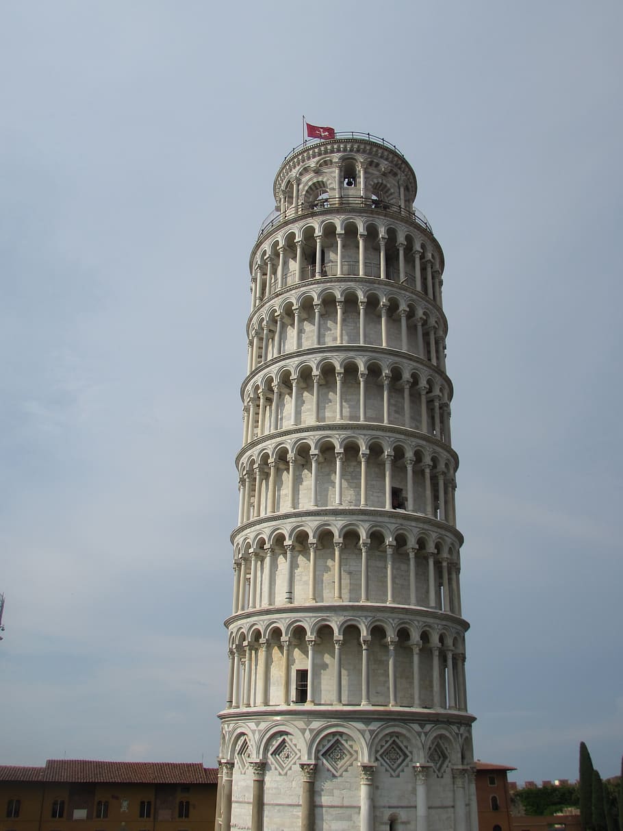 Pisa, Itália, torre de Pisa, edifícios Itália, torre inclinada, monumento, arquitetura, estrutura construída, exterior do edifício, céu