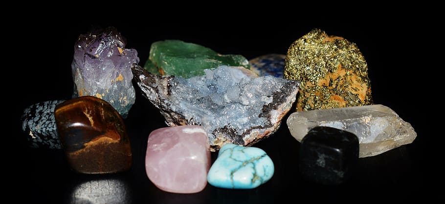 assorted-color, stone, bead lot, gems, gemstones, semi-precious, stones, amethyst, thunder egg, calcite