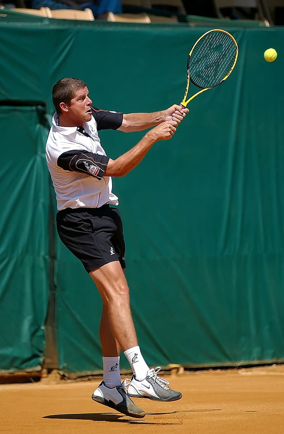 man, playing, tennis, daytime, player, competition, racket, game, court, play