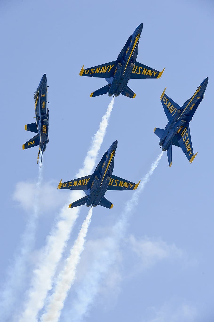 four, blue, jet fighters, blue angels, navy, precision, planes, training, sortie, maneuvers