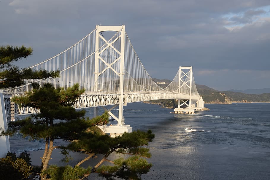 Naruto, ponte suspensa, Shikoku, ponte, ponte - estrutura feita pelo homem, lugar famoso, arquitetura, arquitetura e edifícios, locais de viagem, rio