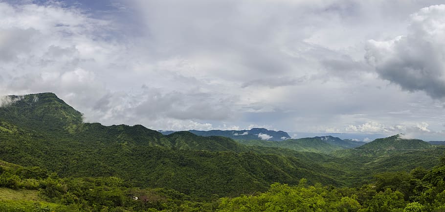 forest, pa, petchaboon, thailand, tree, green, mountain, mountains, cloud, travel
