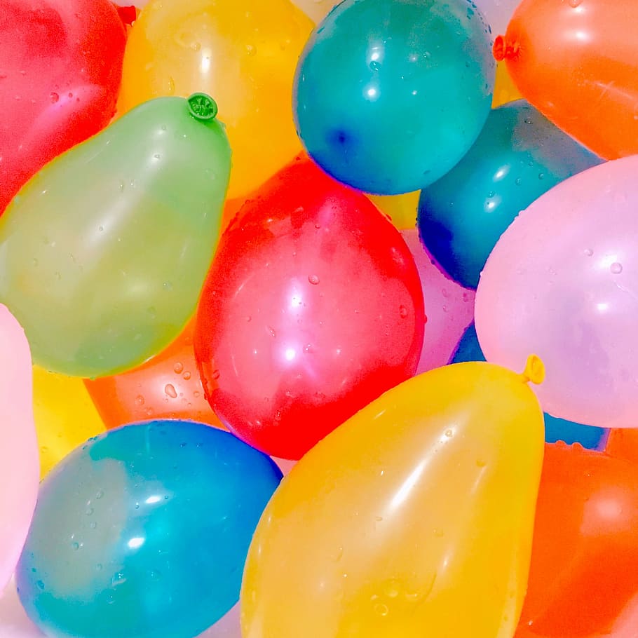 assorted, colors, balloons, balloon, pretty, colorful, water balloon, colourful, cute, props