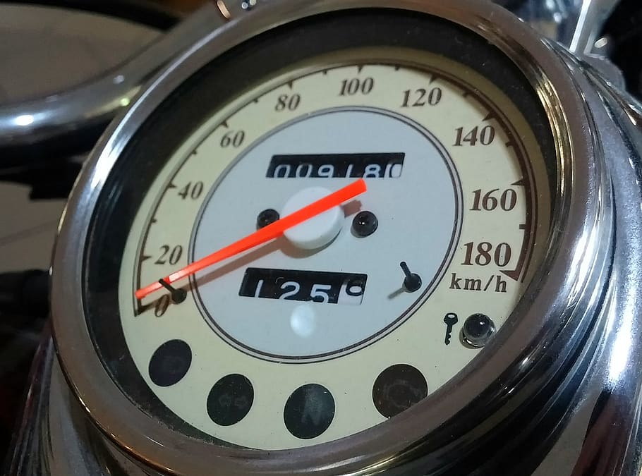 motorbike, tachometer, speed, mileage, dial, number, close-up, speedometer, instrument of measurement, accuracy