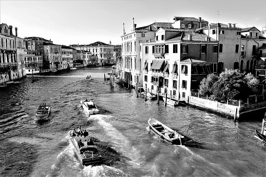 Venesia, Italia, saluran, arsitektur, bangunan, istana, grand canal, fasad, air, tujuan