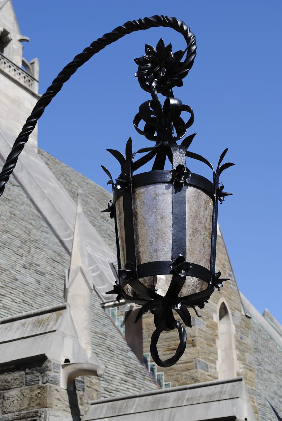 bryn mawr, pennsylvania, bryn mawr college, college campus, women's college, buildings, architecture, goodheart theater, lamp, architectural detail