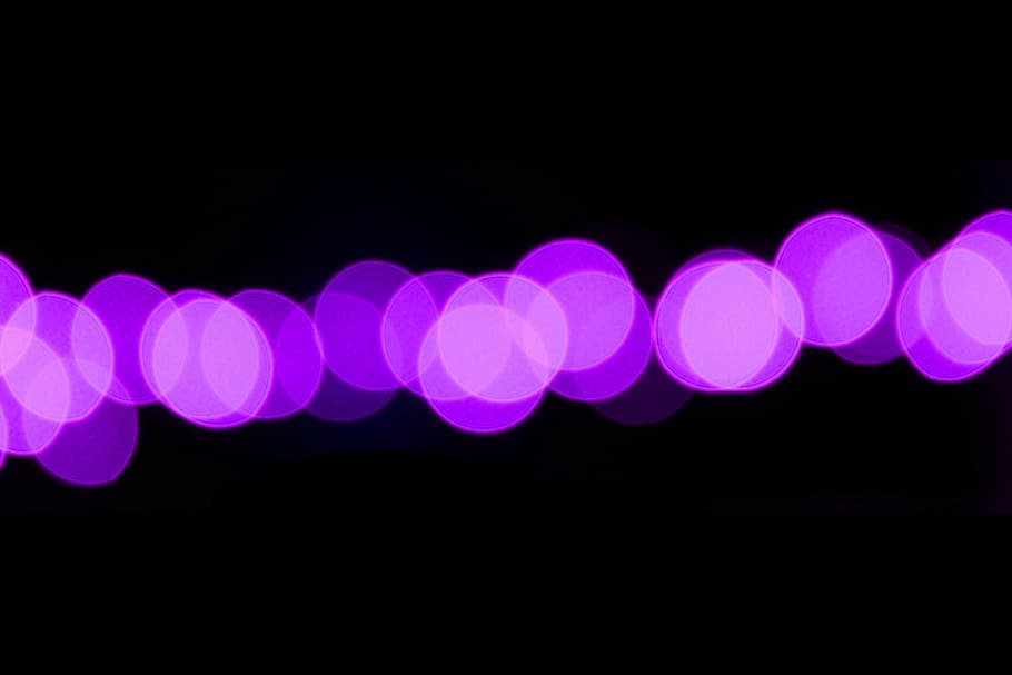 bokeh, lilac, violet, purple, isolated, lights, illuminated, black background, abstract, neon