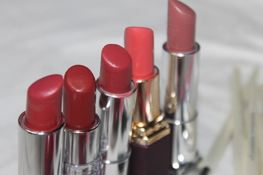 red, pink, lipsticks, lipstick, makeup, woman, make-up, color, mouth, polish