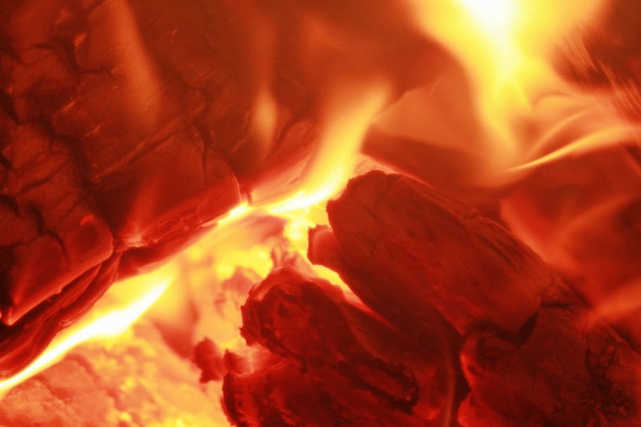 carbón con fuego, fuego, fuego de leña, brasas, calor, heiss, marca, fuego de horno, horno de leña, llama