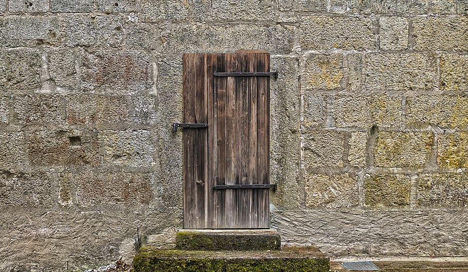 dinding, tangga batu, pintu, pintu tua, memasukkan, tua, batu alam, batu, pintu kayu, pertanian