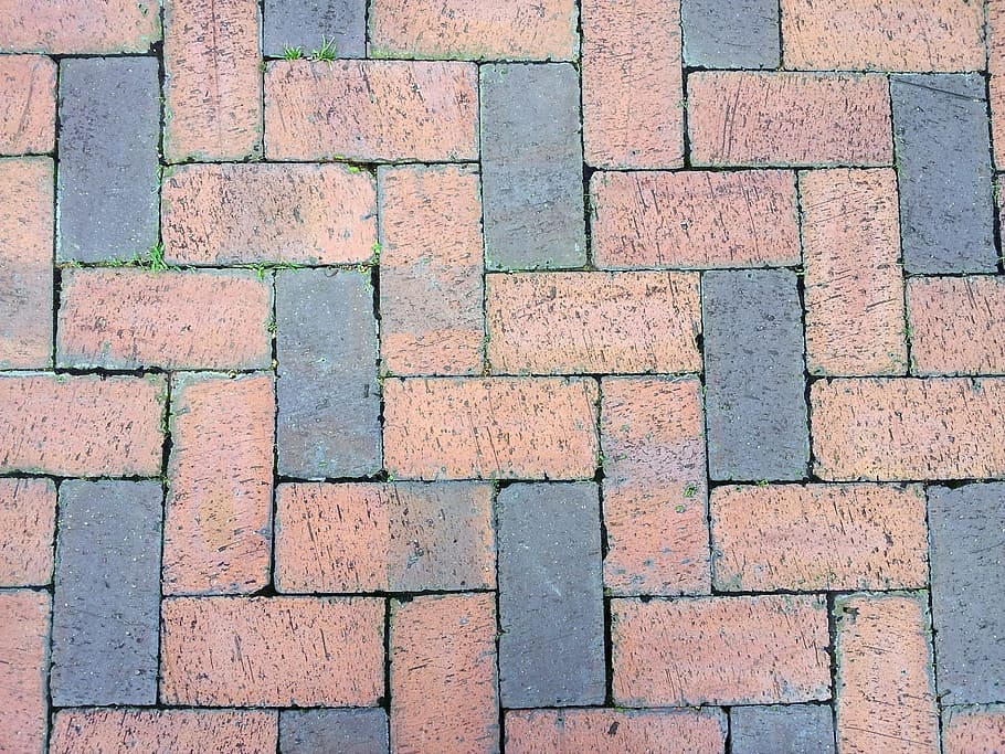 red, gray, brick pavement, brick, ground, texture, construction, stone, street, block