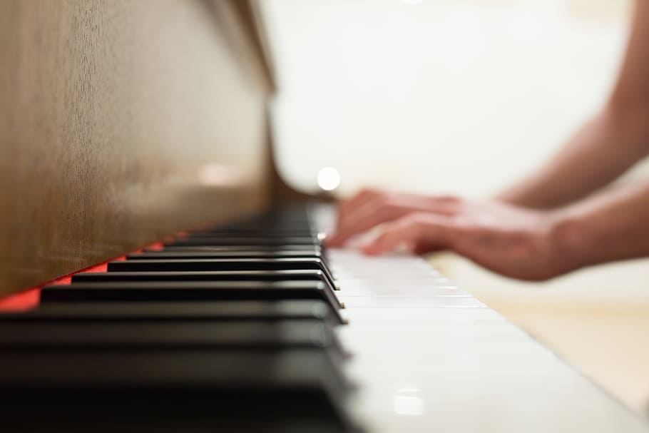 bermain piano, piano, bermain, orang-orang, musik, alat musik, kunci piano, berlatih, kunci, pianis