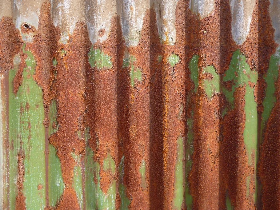 green, rust, corrugated, iron, tin, background, texture, metal, full frame, backgrounds