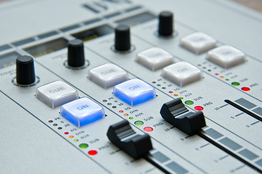 gray, audio, equalizer board, radio, the console, mixer, sound, music, dj, mix
