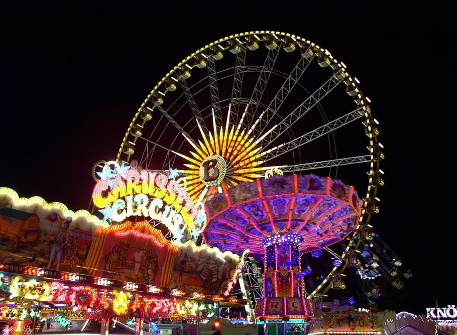 cranger kirmes, folk festival, fair, year market, ride, fun, carousel, chain carousel, ferris wheel, fairground