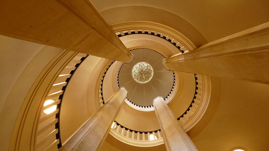 tangga, spiral, bangunan, tempat menarik, pilar, historis, tangga dan tangga, Arsitektur, dalam ruangan, tangga spiral