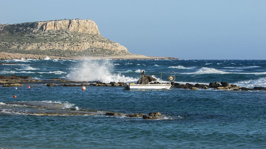 Cyprus, Cavo, Waves, cavo greko, rocky coast, windy, sea, coastline, water, wave