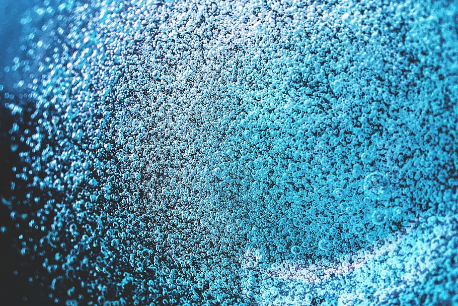 tekstur gelembung air, Air, gelembung, tekstur, abstrak, pembersihan, kebersihan, mencuci, latar belakang, biru