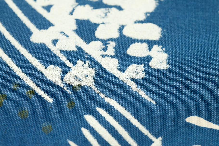 azul, tecido, padrão, design, têxtil, impressão, textura, pano, linho, tela