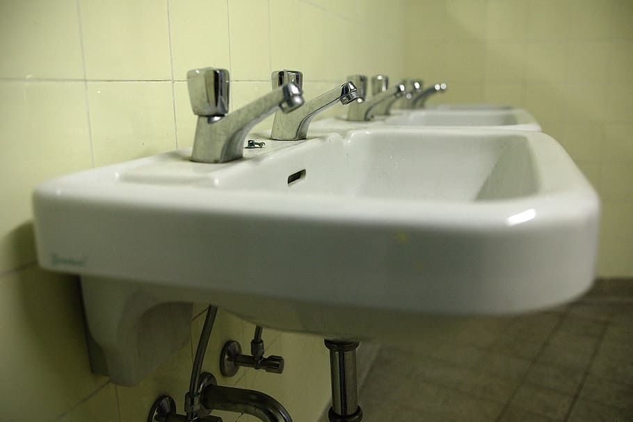 white, ceramic, sink, faucets, wal, bathroom sink, washroom, porcelain basin, ideal standard, faucet