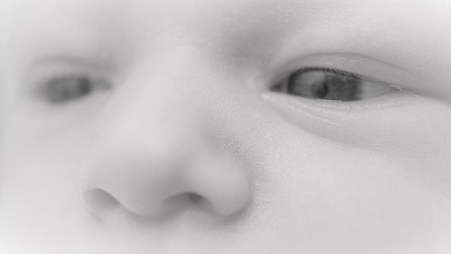 nose, eyes, baby, newborn, infant, background, tender, pores, skin, close up