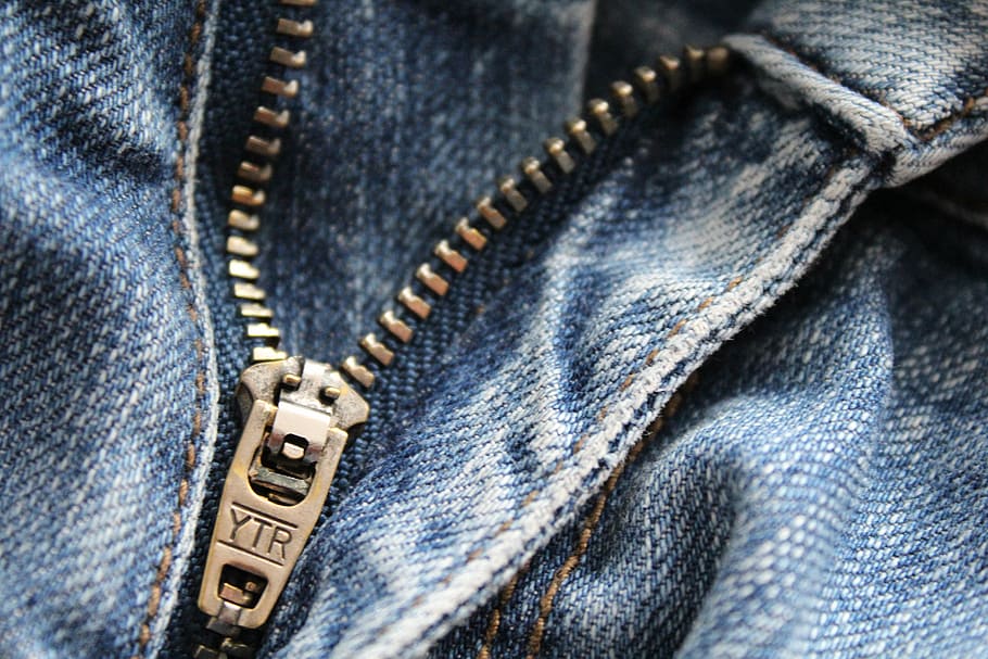 zip, jeans, clothing, close up, metal, fashion, pants, blue jeans, zipper, textile