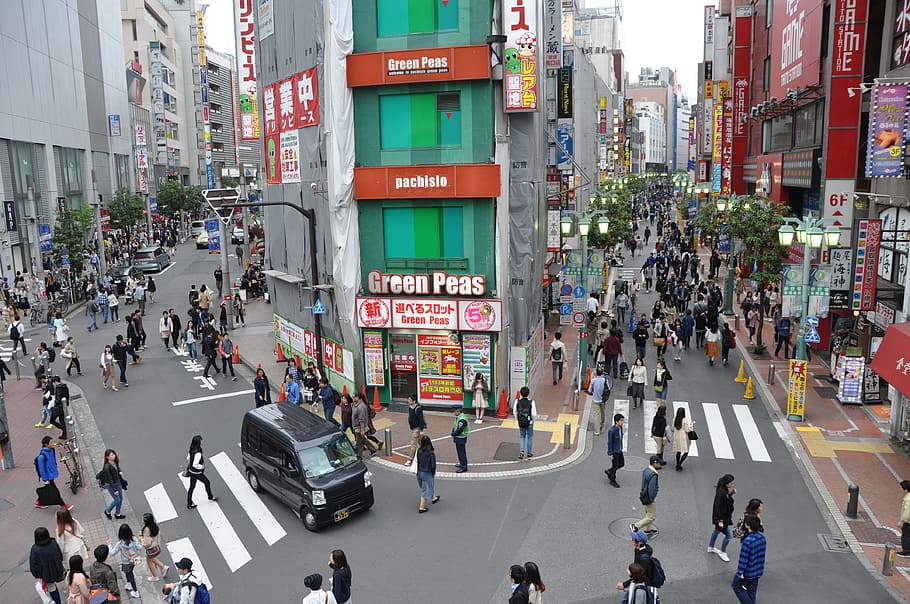 Japan, Shinjuku, Street, Head, street head, people, tokyo Prefecture, urban Scene, crowded, crowd