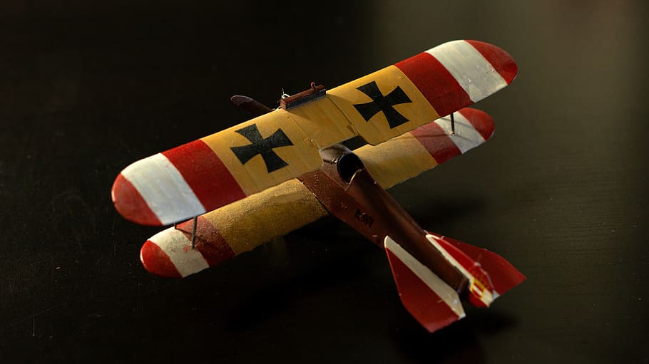 modelo, aeronave, dois andares, força aérea, 1, guerra mundial, passatempo especial, áustria, miniatura, plástico
