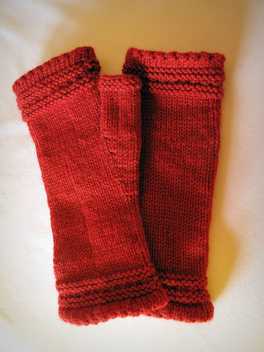 knitt, wool, red, knitted, mitts, style, accessory, cloth, soft, autumn