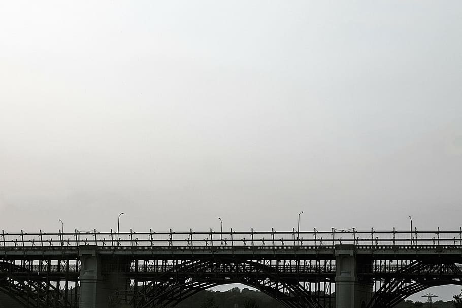 grayscale photo, concrete, bridge, black, white, daytime, architecture, building, structure, black and white