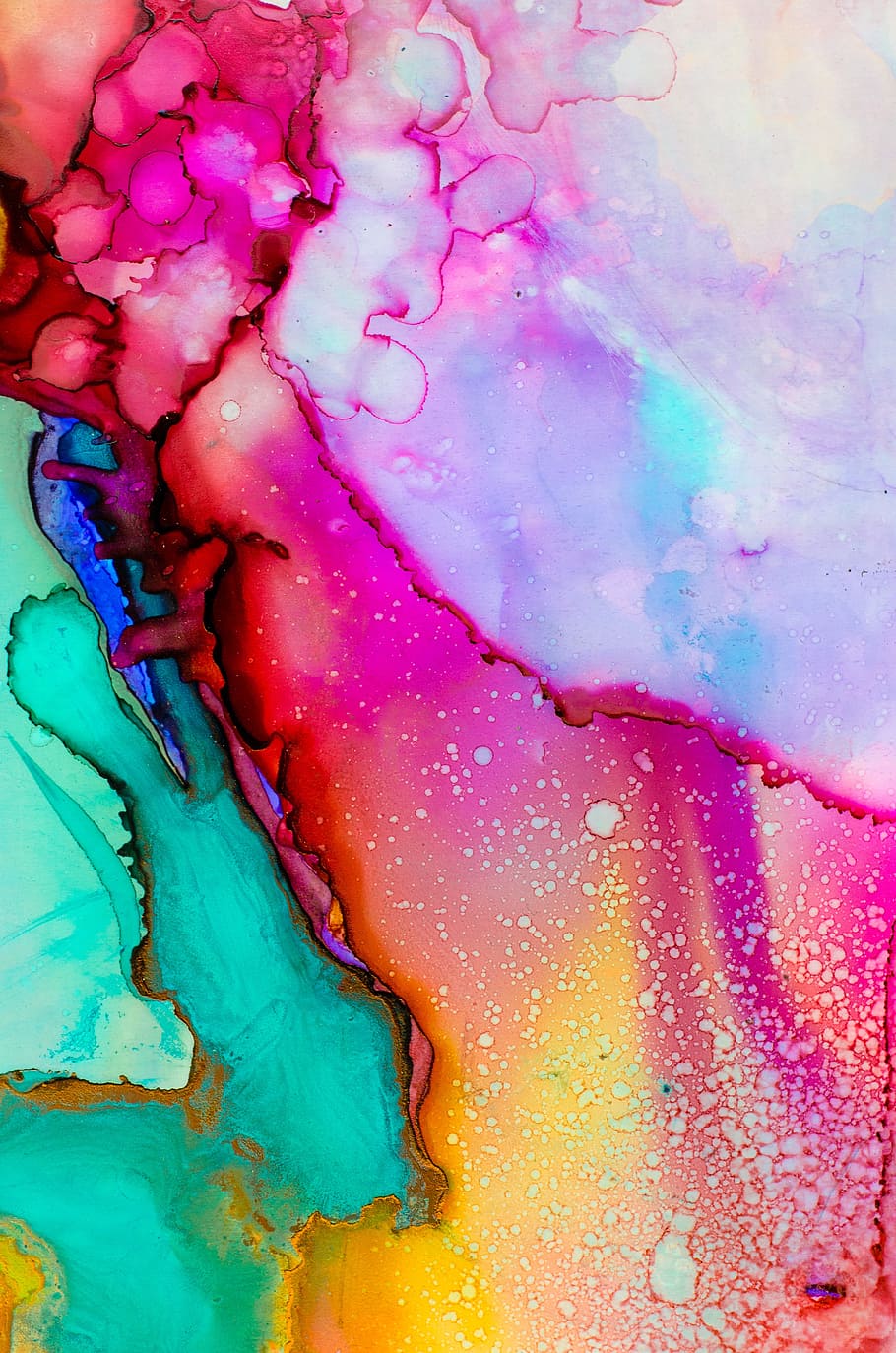 multicolored abstract wallpaper, art, abstract, background, structure, painting, flow, ink, water, macro