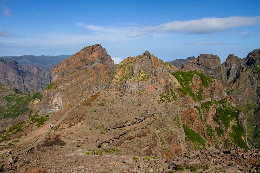 Madeira, sendero, errante, tonos marrones, paisaje, roca, montaña, cielo, paisajes: naturaleza, escena no urbana