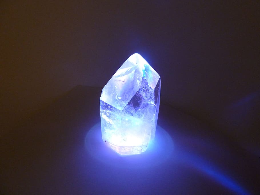 blue, stone fragment, led, light, crystal, mineral, glass ball, glass, ice, white