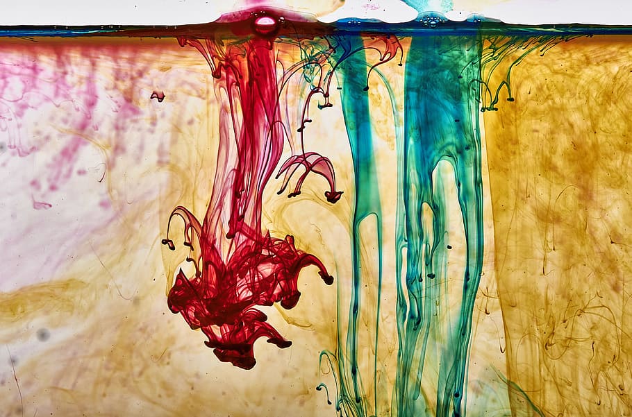 experiment, liquid, laboratory, experimental, color, oil bath, multi colored, close-up, paint, flower