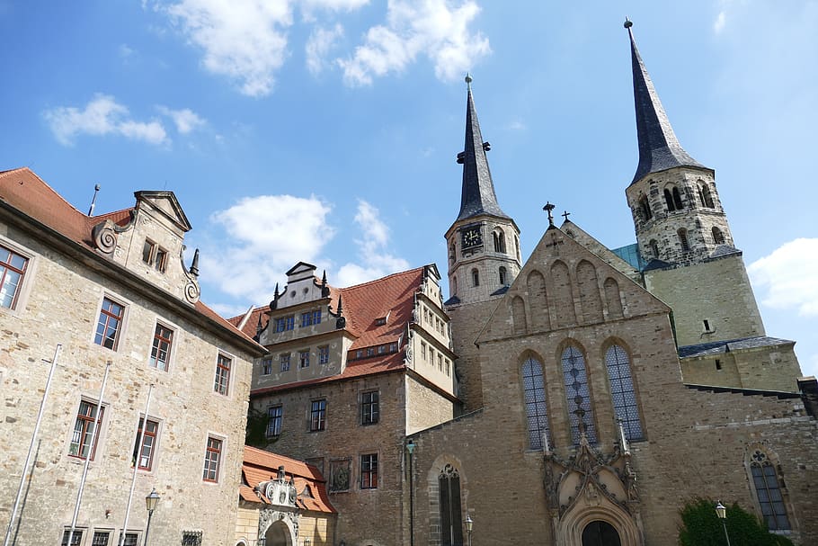 merseburg, saxônia-anhalt, centro histórico, historicamente, construção, igreja, românico, rhaeto romanic, idade média, cristianismo