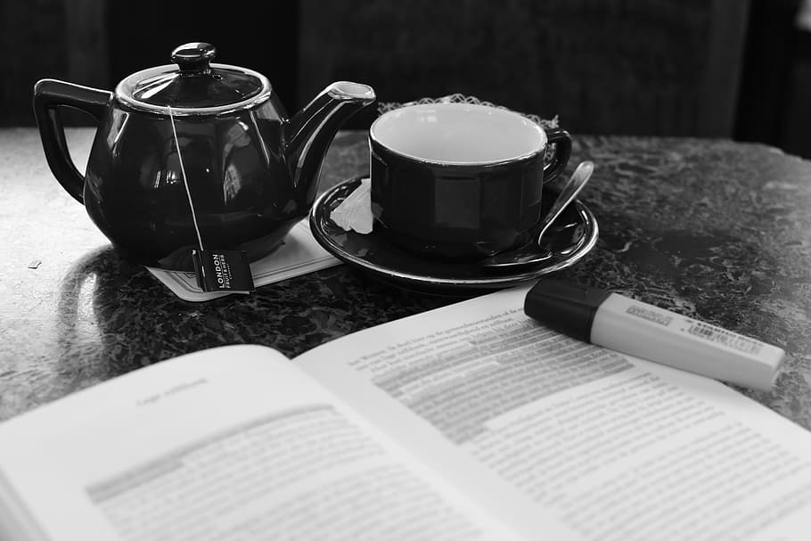 Free Time, Time, Book, Tea, Relaxation, Read, time, book, study, black And White, cup