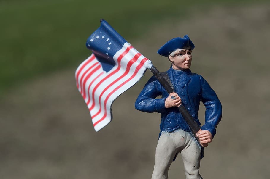 man, blue, suit, flag figurine, Union Army, Army, United, United States, America, history, civil war