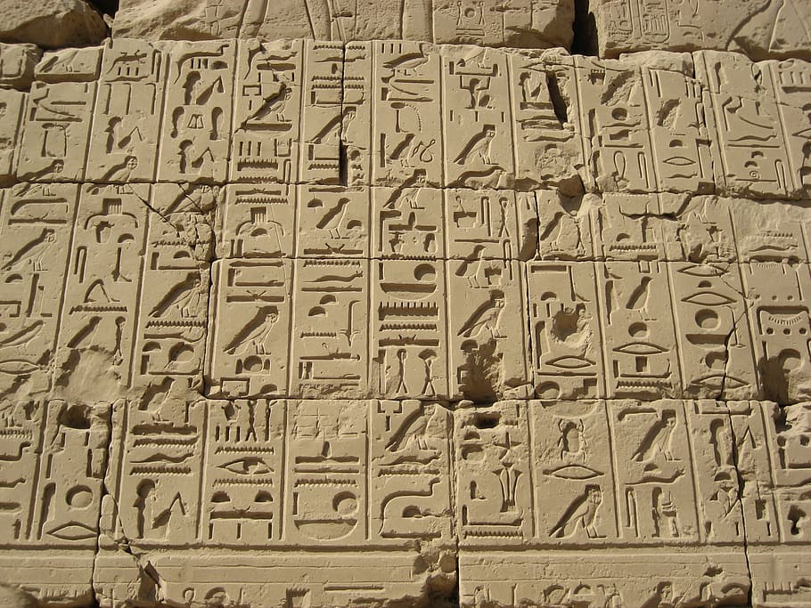 hieroglyphics, egypt, luxor, inscription, pharaoh, luxor - Thebes, temples of Karnak, archaeology, egyptian Culture, architecture