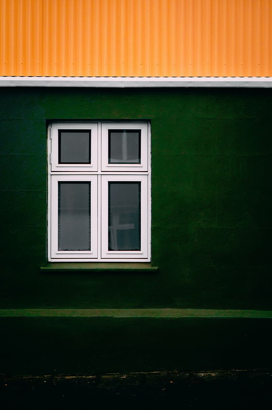 rectangular, white, frame glass window, places, windows, structure, glass, green, yellow, window