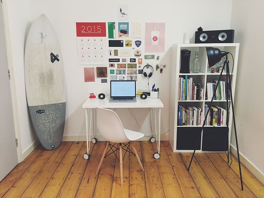 office, desk, business, creative, chair, room, laptop, objects, indoors, hardwood floor