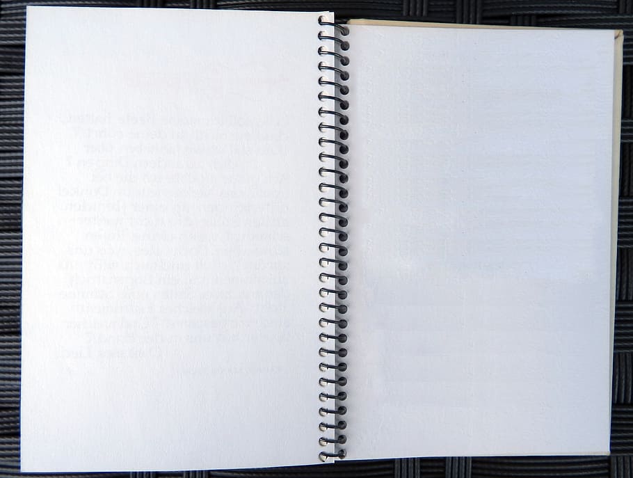 cuaderno espiral blanco, diario, cuaderno, notas, escribir, dejar, papel, tablón de anuncios, libro, bloc de notas